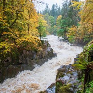 River Braan at Hermitage Falls in full Spate